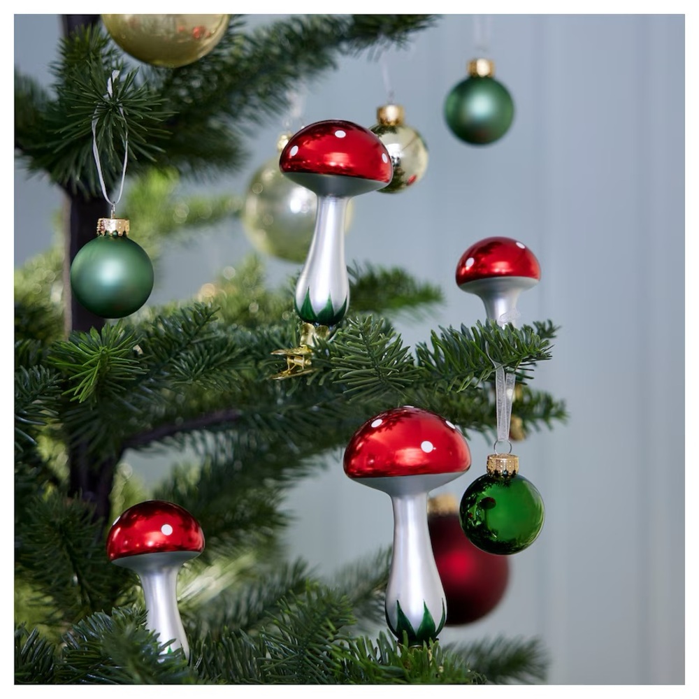 Ikea mushroom Christmas tree decor clip on holiday ornaments decorations new - Picture 15 of 17